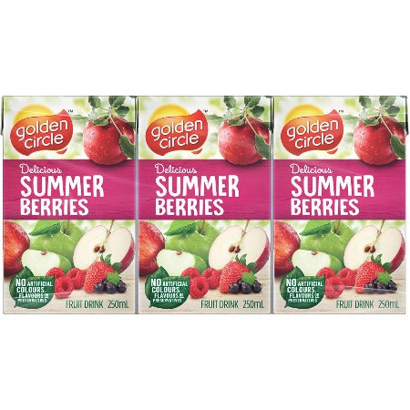 Golden Circle Summer Berries Fruit Drink LunchBox Multipack Poppers 6x250mL | 6 pack