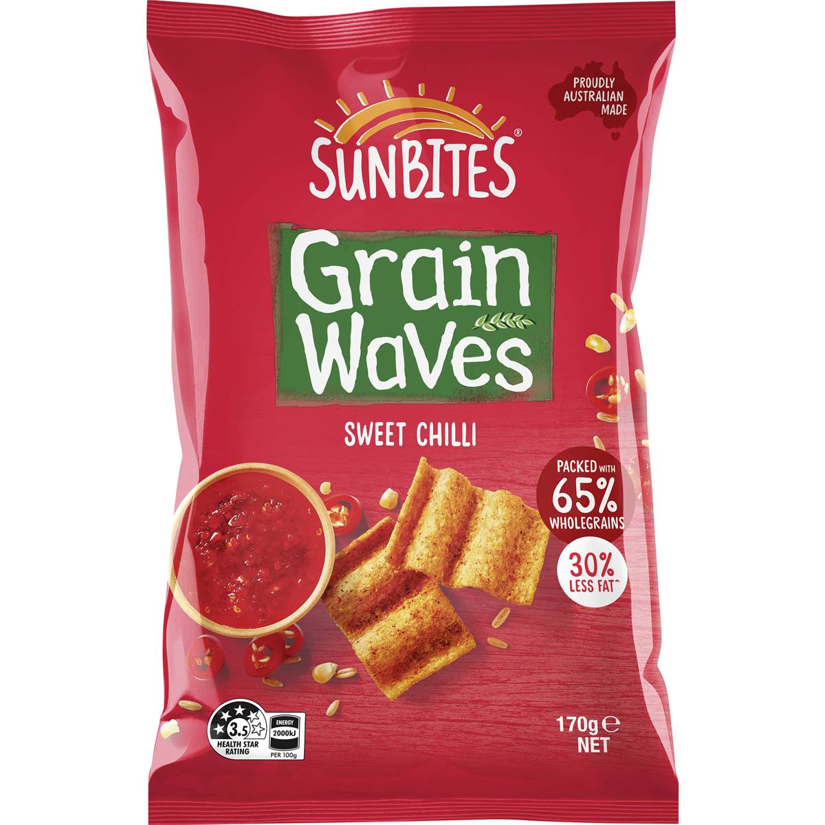 Sunbites Grain Waves Wholegrain Chips Sweet Chilli 170g