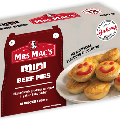 Mrs Mac's Mini Beef Pies 12pk 550g