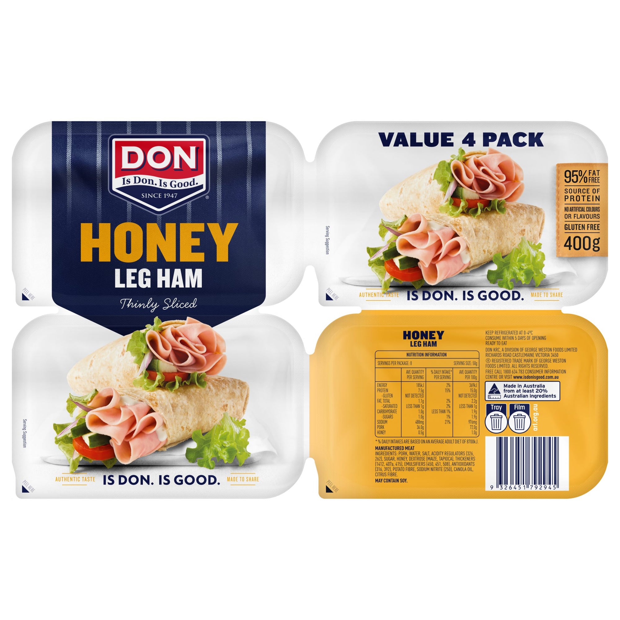 Don Honey Shaved Ham 400g