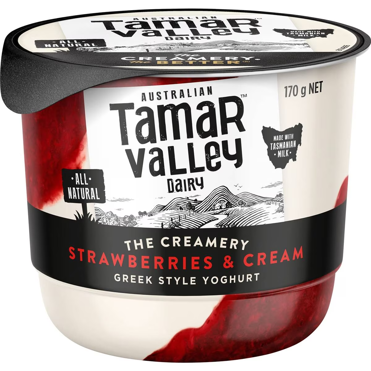 Tamar Valley  Yoghurt Strawberries & Cream  170g