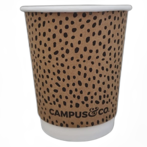 Campus & Co Coffee Cup Double Wall Abstract on Kraft 8oz 25pk