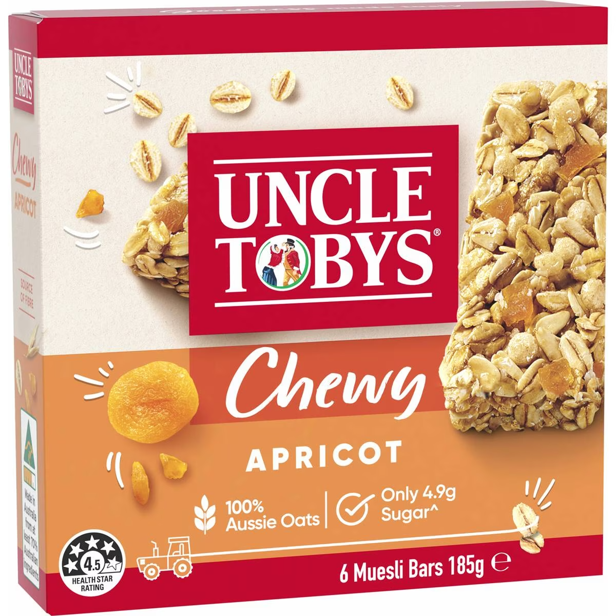 Uncle Tobys Muesli Bars Chewy Apricot 6pk