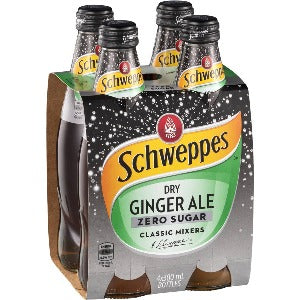 Schweppes Classic Mixers Dry Ginger Ale Zero Sugar 4pk