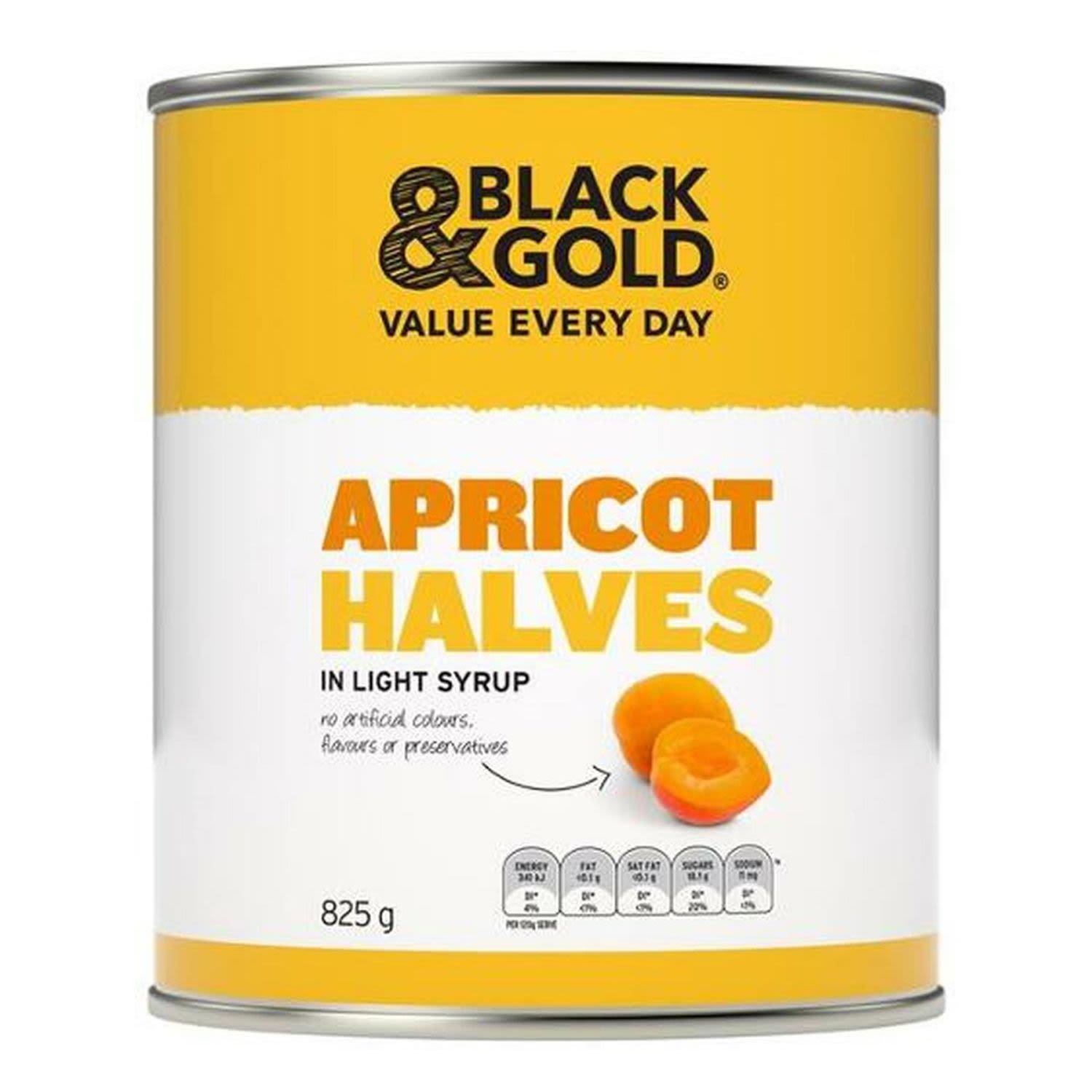 Black & Gold Apricot Halves 825g