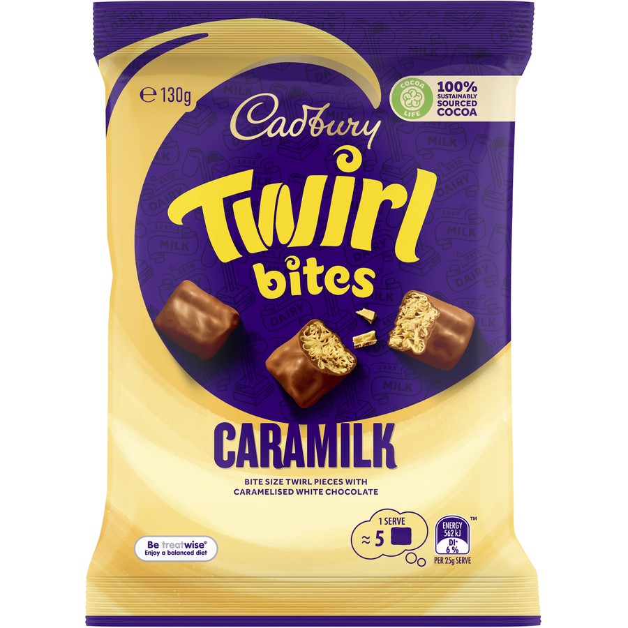 Cadbury Caramilk Twirl Bites 130g