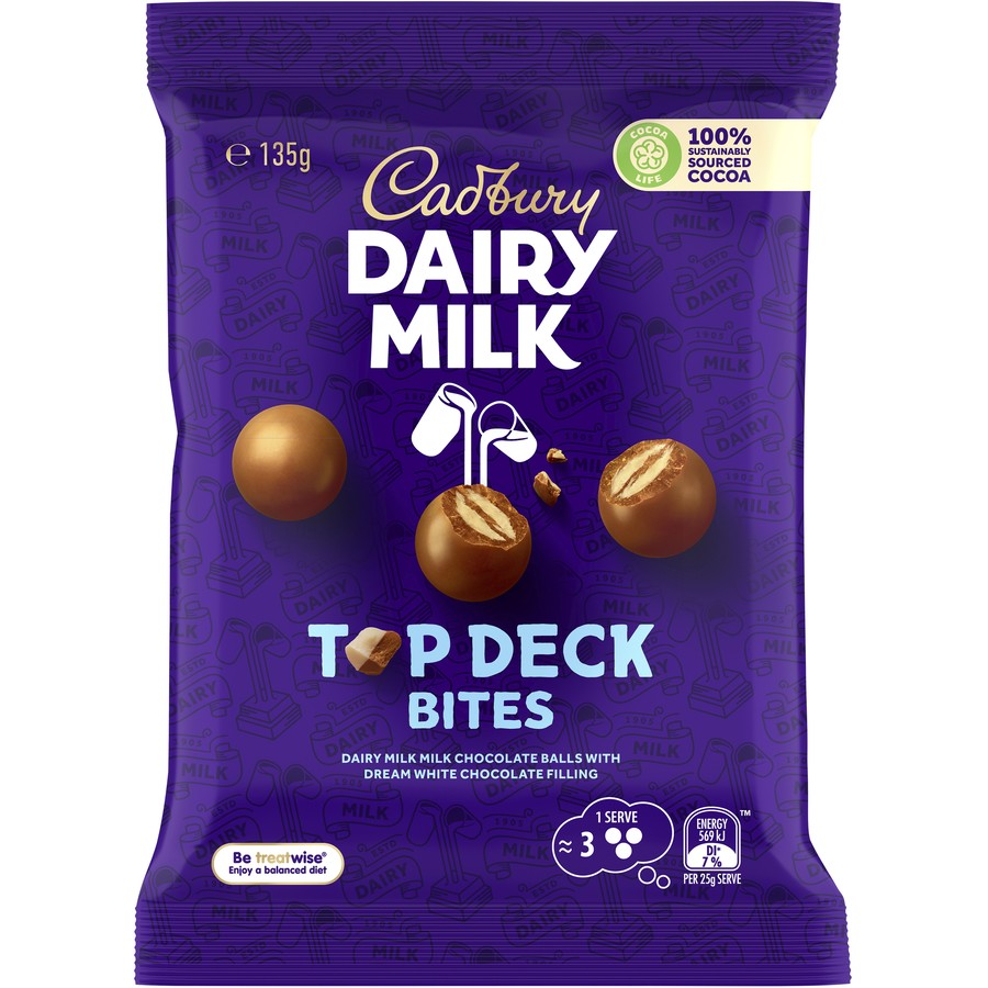 Cadbury Dairy Milk Top Deck Chocolate Bites 135g