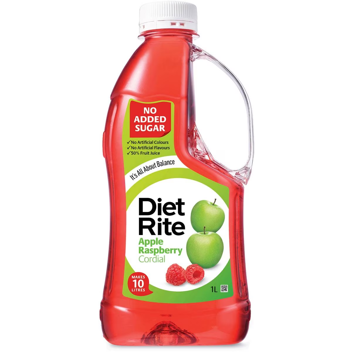 Diet Rite Apple Raspberry Cordial 1L