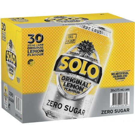 Solo Lemon Zero Sugar Cans 375ml 30pk