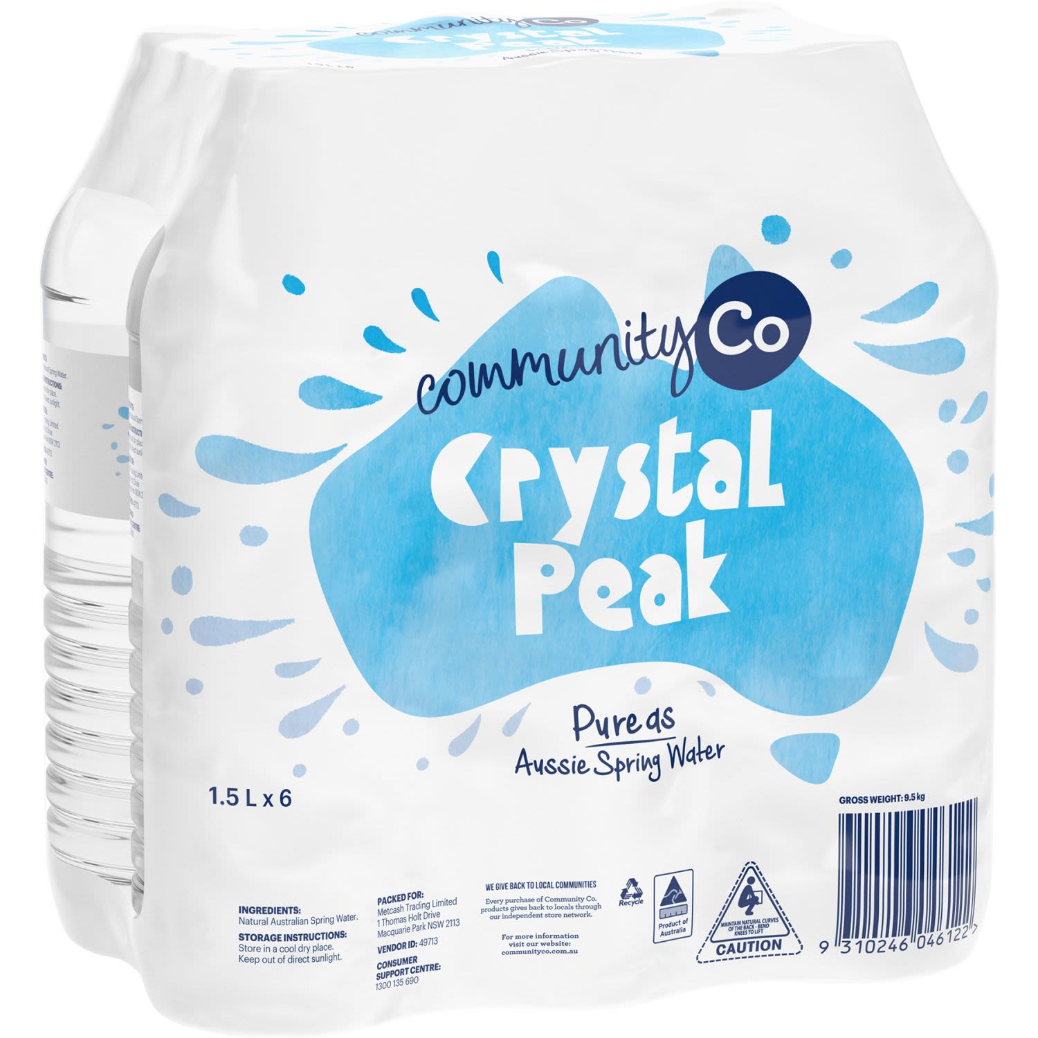 Community Co Spring Water 6x1.5L