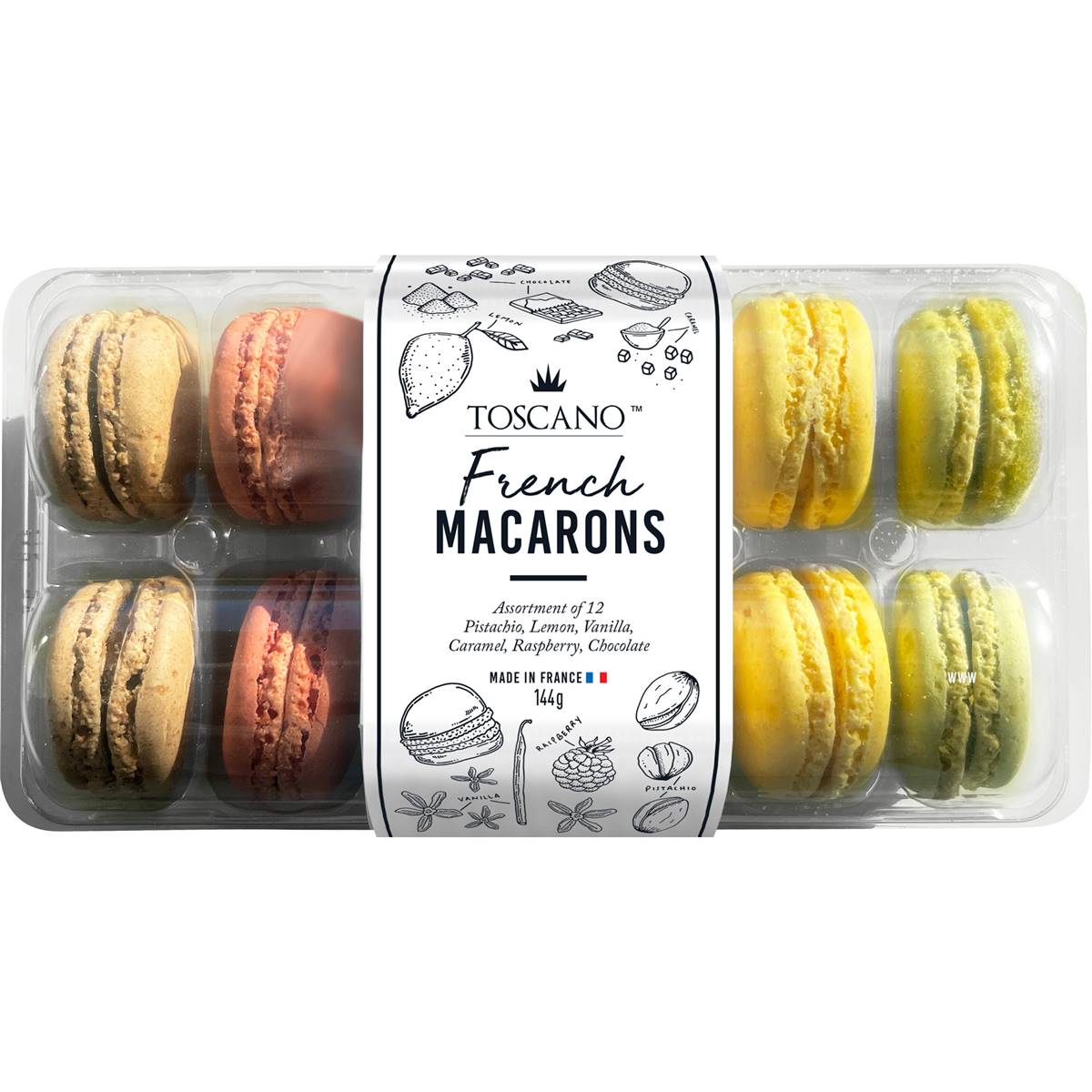 Toscano Macarons 144g 12pk