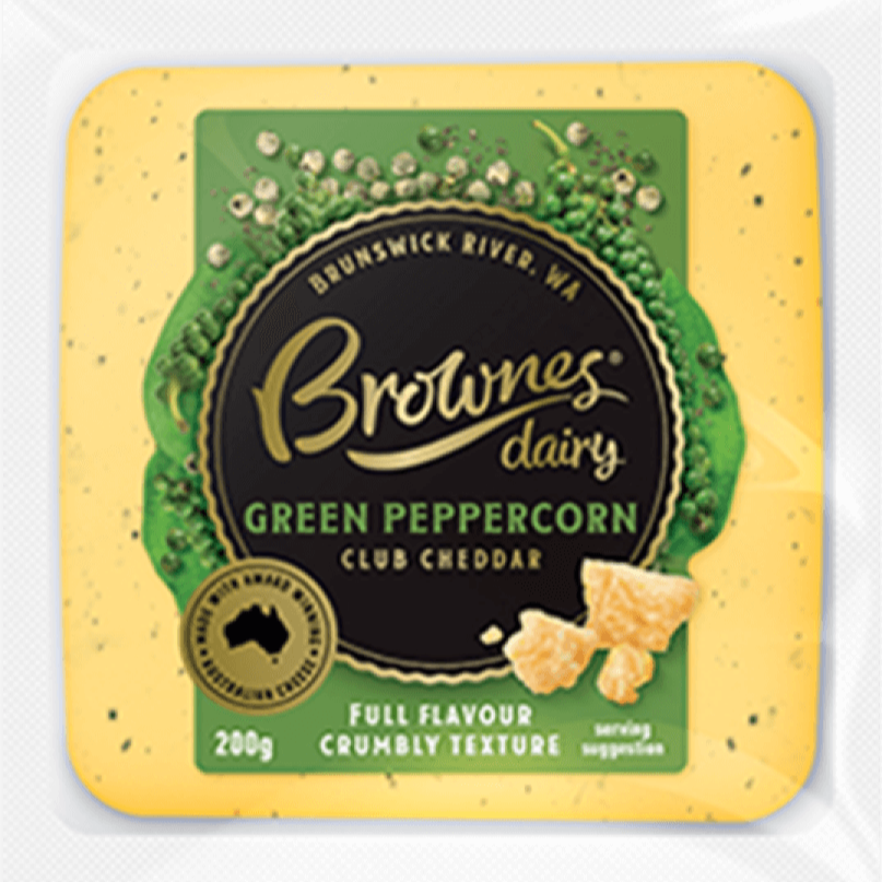 Brownes Green Peppercorn Club Cheddar 200g