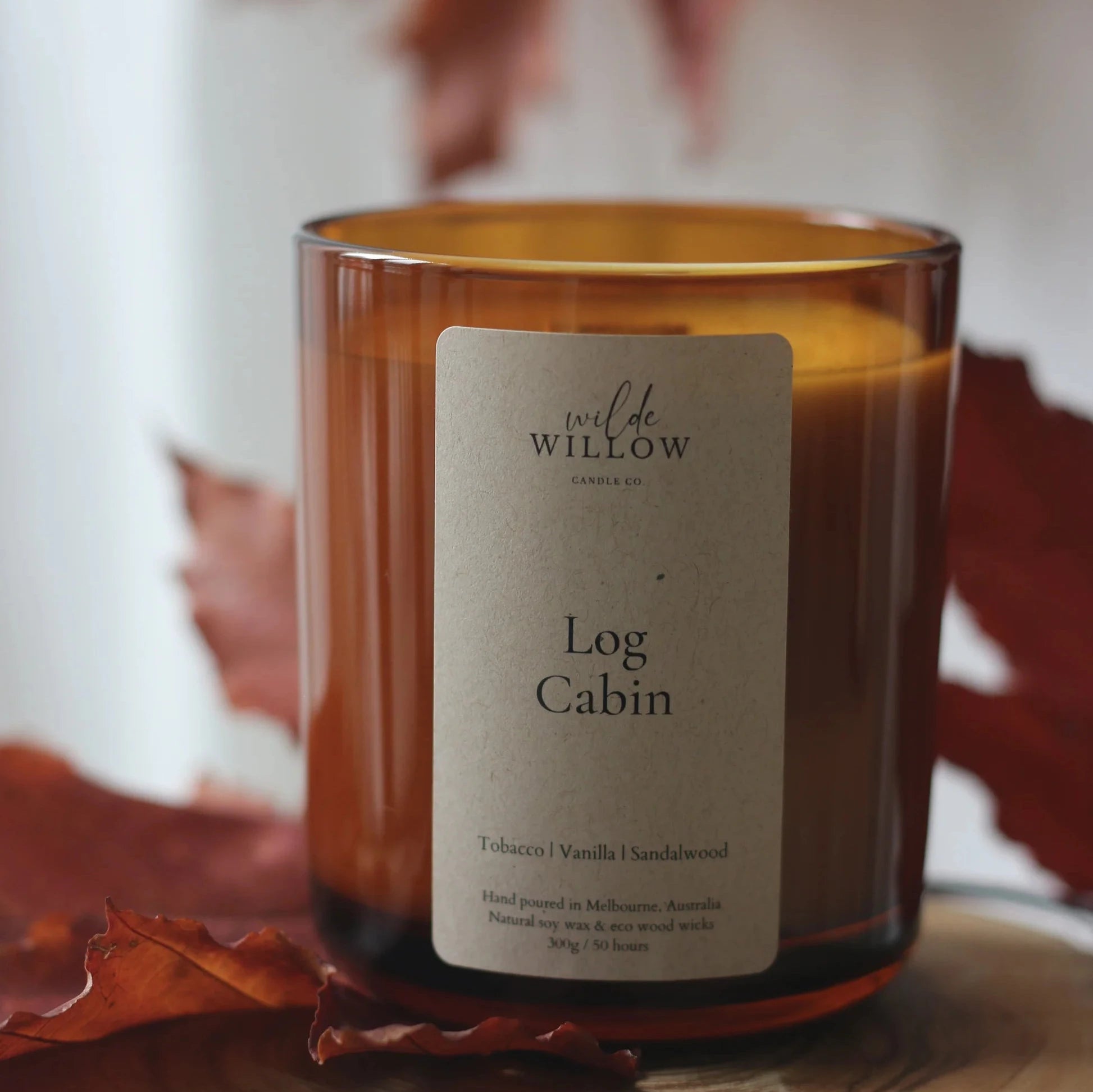 Wilde Willow Candle Co Log Cabin Amber