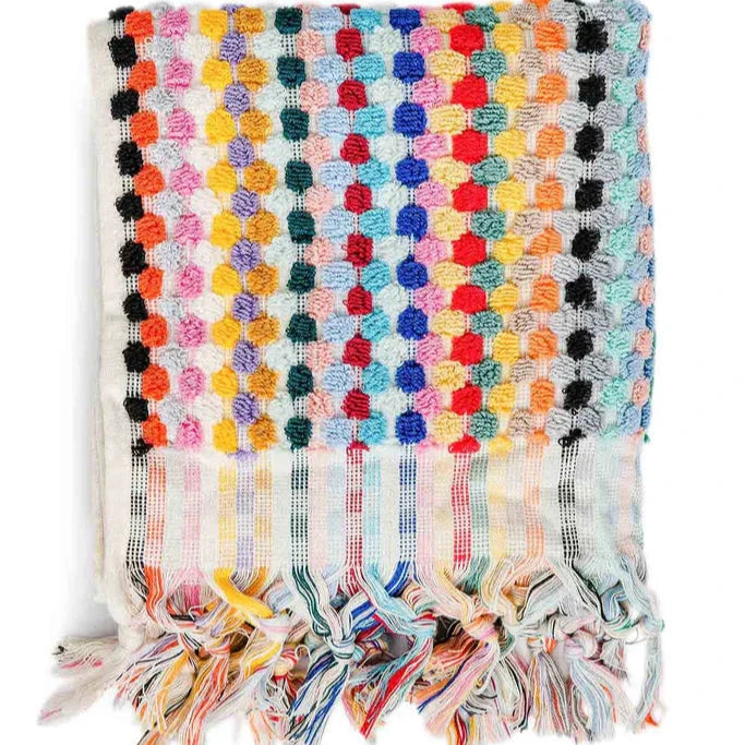 Miss April Towels Pompom Turkish Cotton Hand Towel - Candy