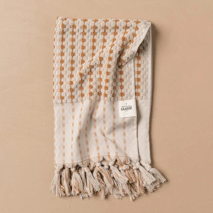 Saarde Chickpea Hand Towel Stone/Terracotta