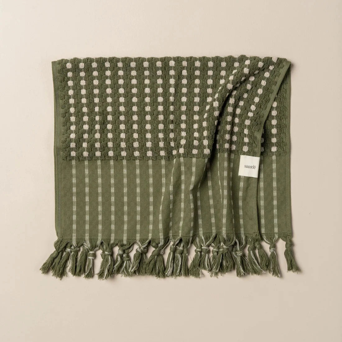 Saarde Chickpea Hand Towel Olive/Stone