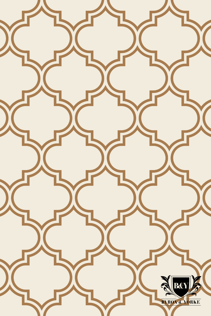 Byron & Yorke Giftboxed Microfibre Tea Towel Gold Quatrefoil