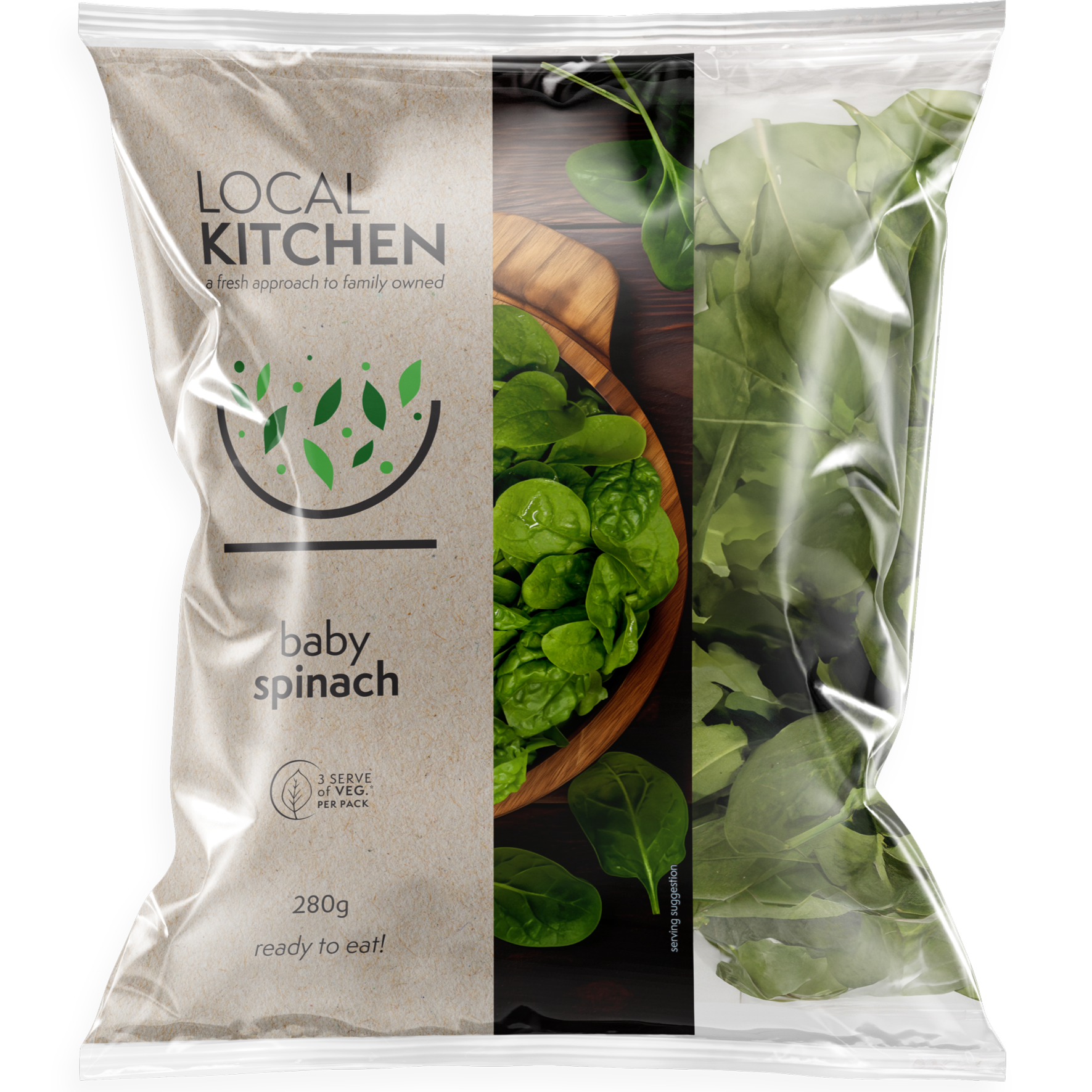 Local Kitchen Spinach Leaves 280g