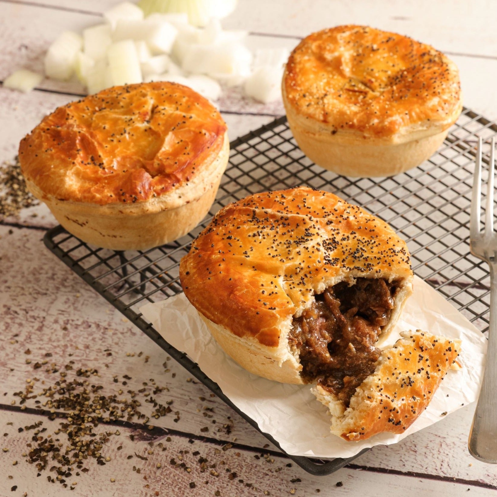 Pepper Steak Pie  6pk