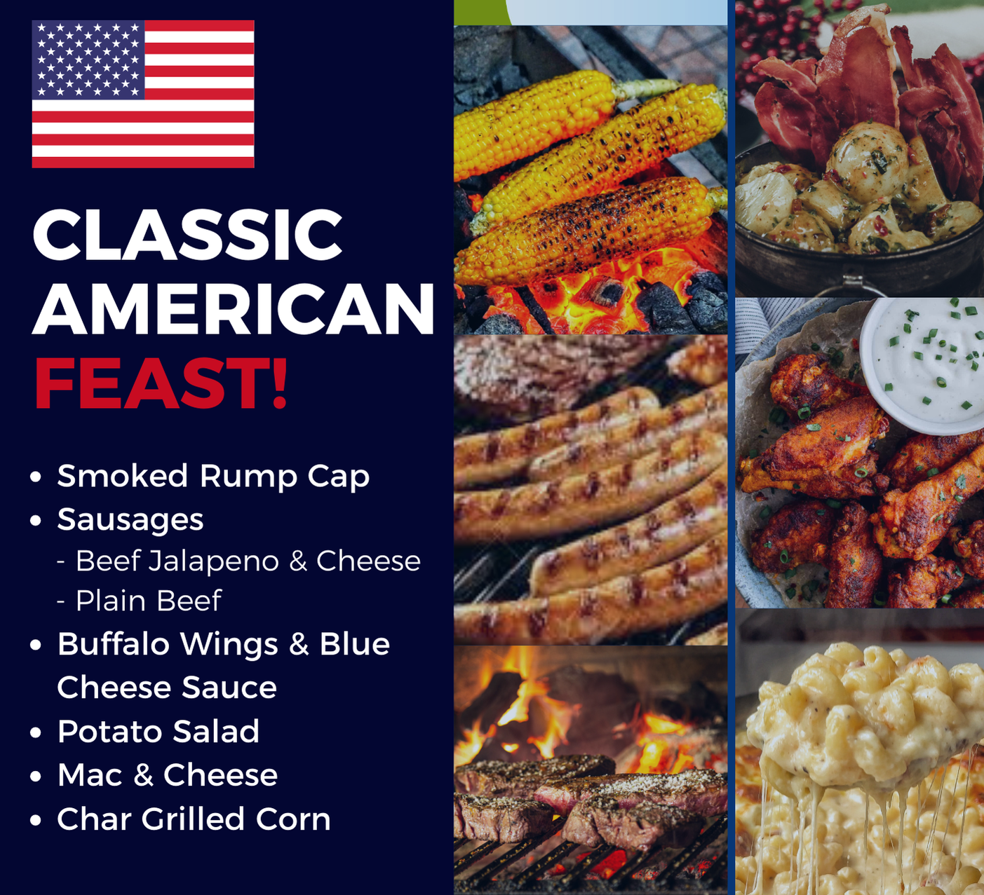 Classic American Feast Plate & Drink - Small Serve