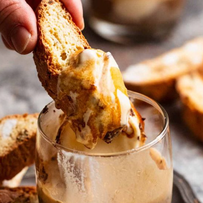 Affogato with Biscotti