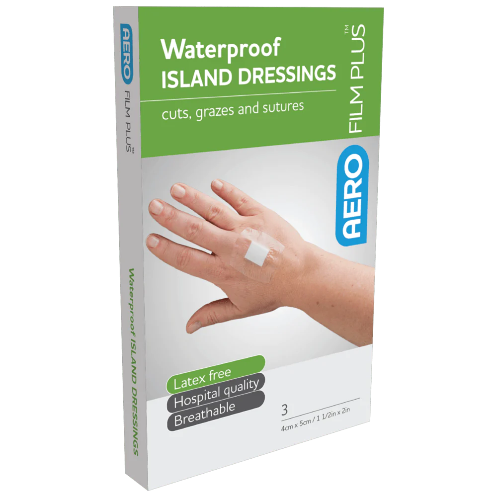 Aerofilm Plus Waterproof Island Dressing 4cmx5cm 3pk