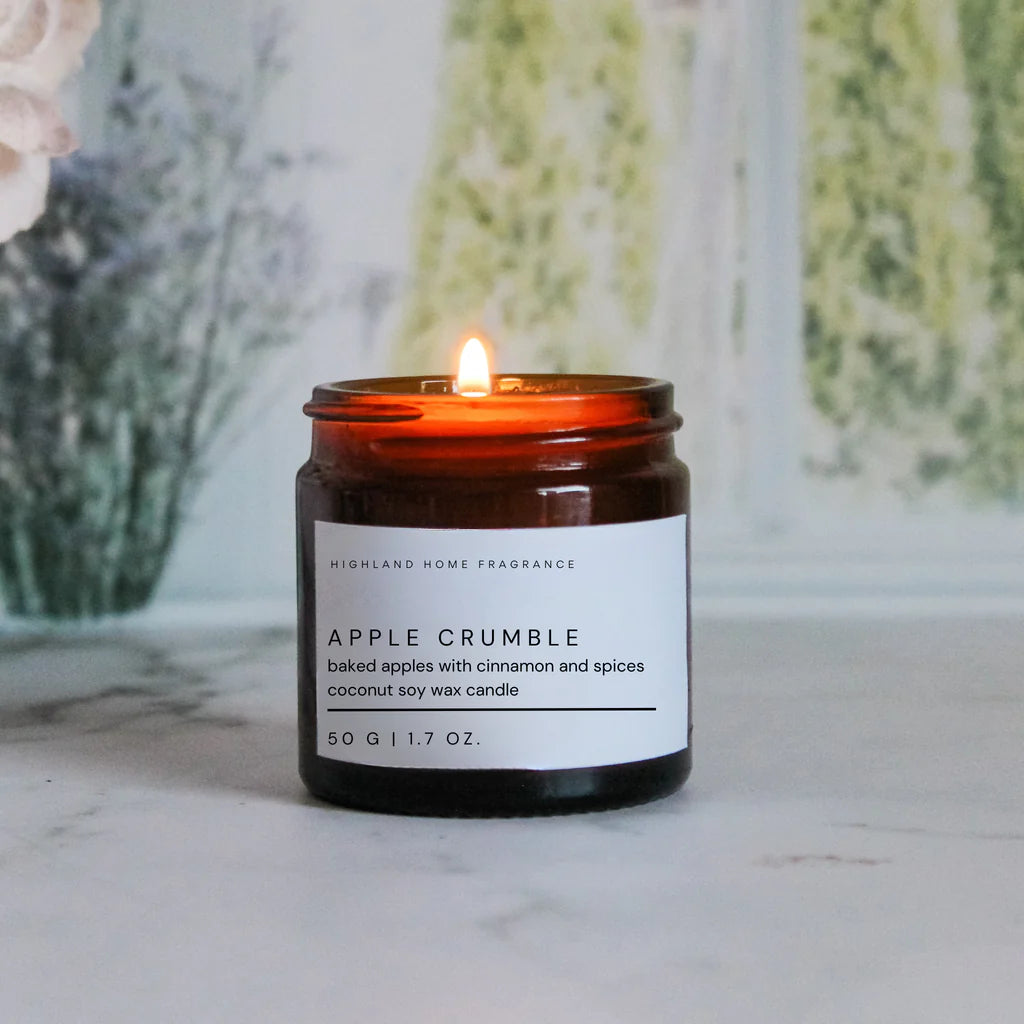 Highland Home Apple Crumble Apple and Cinnamon 50g Mini Soy Candle