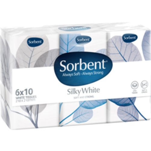 Sorbent Tissues Pocket 4ply 6pk