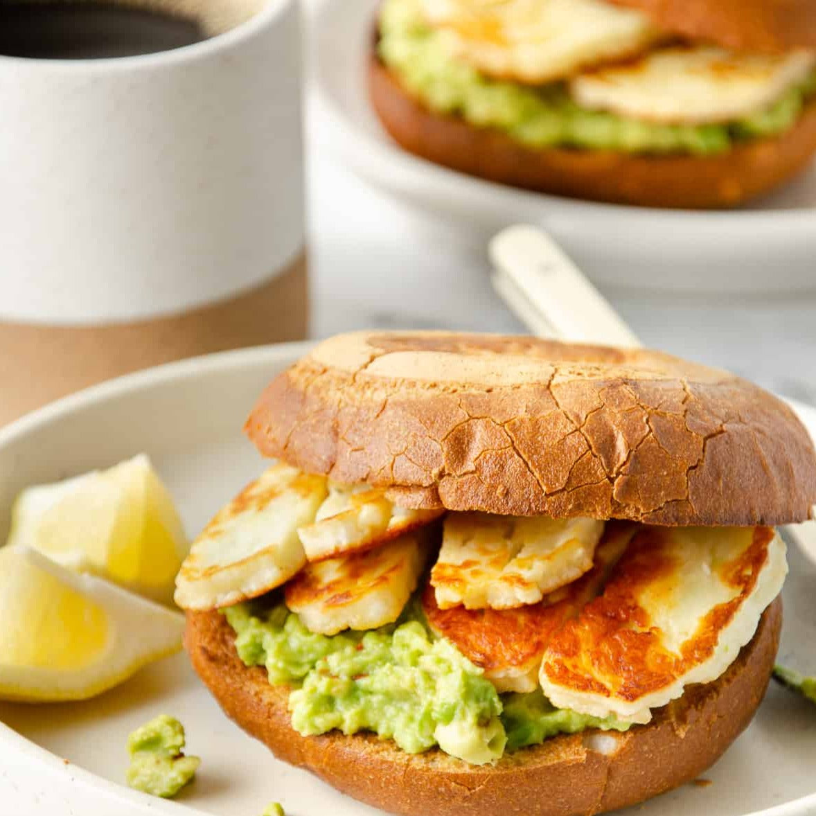 Avocado & Haloumi Bagel