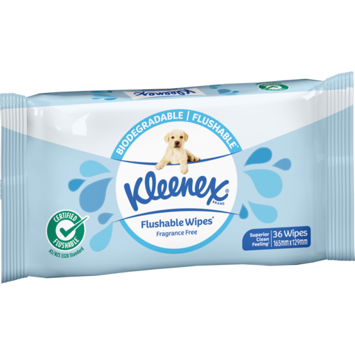 Kleenex Flushable Wipes Unscented 36pk