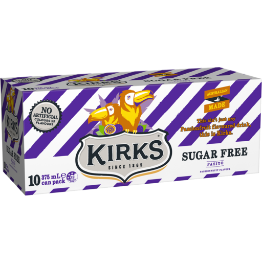 Kirks Drink Pasito Sugar Free 375ml x 10pk