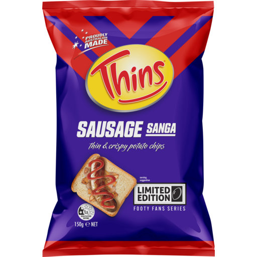 Thins Chip Sausage Sanga 150g