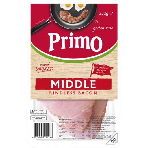 Primo Middle Bacon 250g