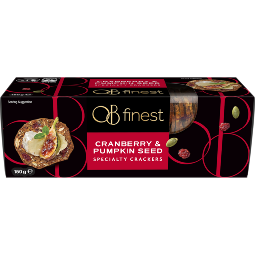 OB Finest Cranberry & Pumpkin Seed Specialty Crackers 150g