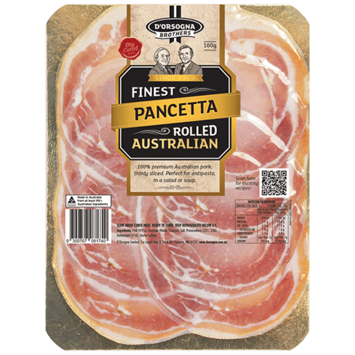 Dorsogna  Art Pancetta Sliced 100g