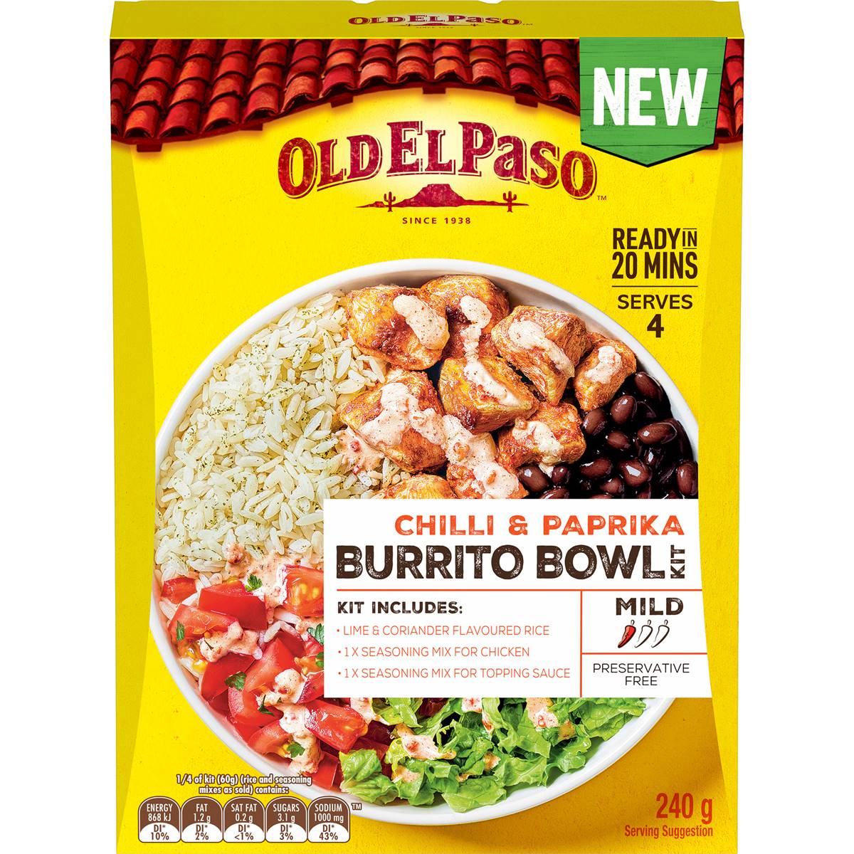 Old El Paso Burrito Bowl Kit 240g