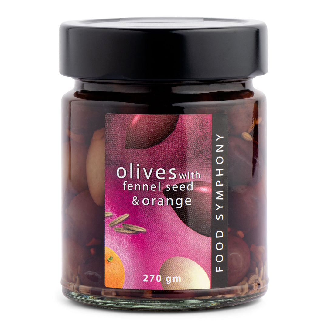 Food Symphony Olives with Fennel Seeds and Orange 270g