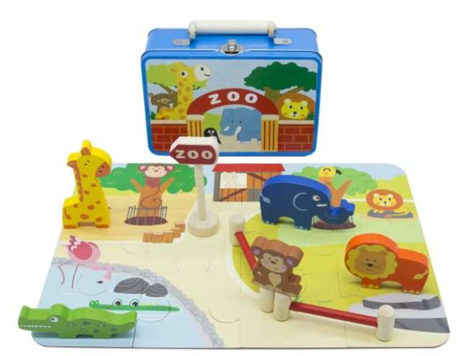 Zoo Playset in Tin Case