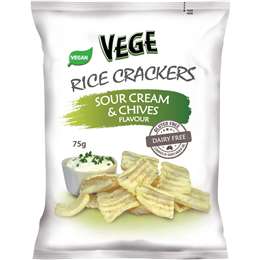 Ajitas Sour Cream & Chives Vege Rice Crackers 75g