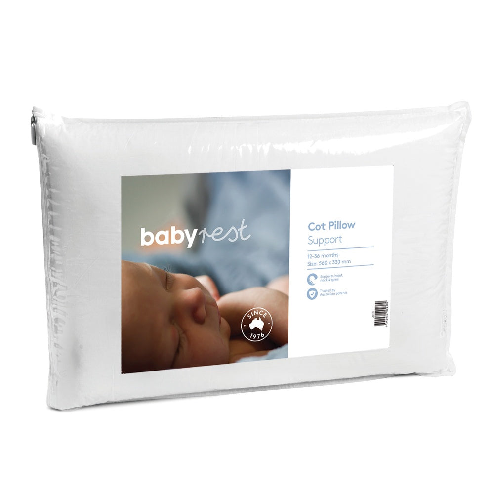 BABYREST Cot Pillow. Support Foam Core. 560 x 330 mm