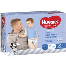 Huggies Nappies Size 6 Junior Boy 60pk