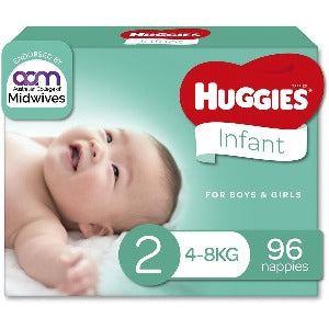 Huggies Nappies Size 2 Infant 96pk