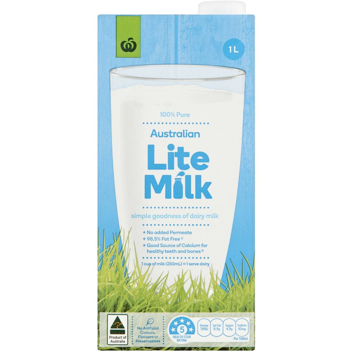 Woolworths UHT Lite Milk 1L