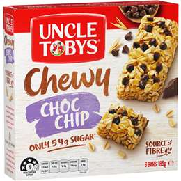 Uncle Tobys Muesli Bars Chewy Choc Chip 6pk