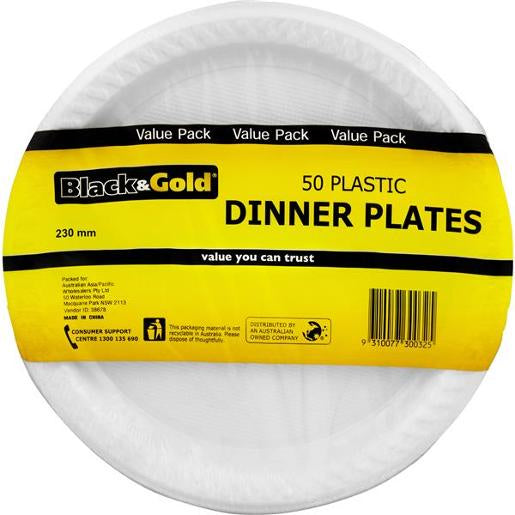 Black & Gold  FSC Paper Dinner Plate 230mm 50pk