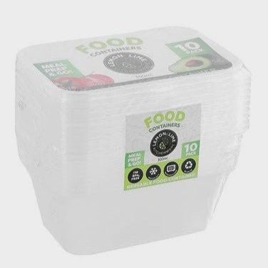 Lemon & Lime Disposable Food Containers Rectangle 300ml 10pk