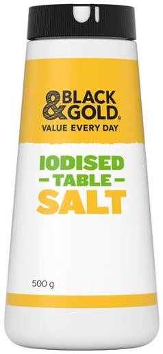 Black & Gold Iodised Drum Table Salt 500g