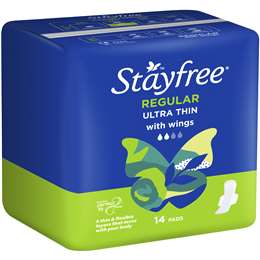 Stayfree Ultra Thin Regular 14pk