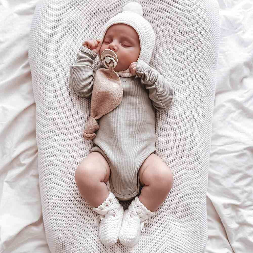 Ivory Merino Wool Bonnet & Booties Set