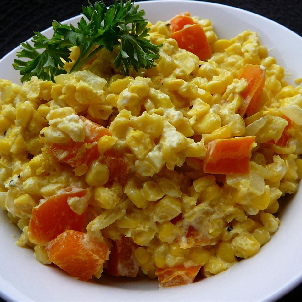 Home Bake - Curried Carrot & Corn Dish with Croutons